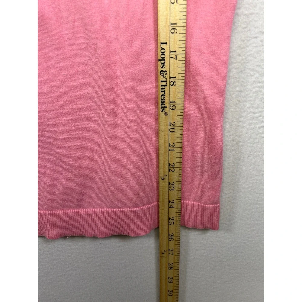Lauren Ralph Lauren Silk Blend Classic Womens XL Pink Boat Neck Knit Top